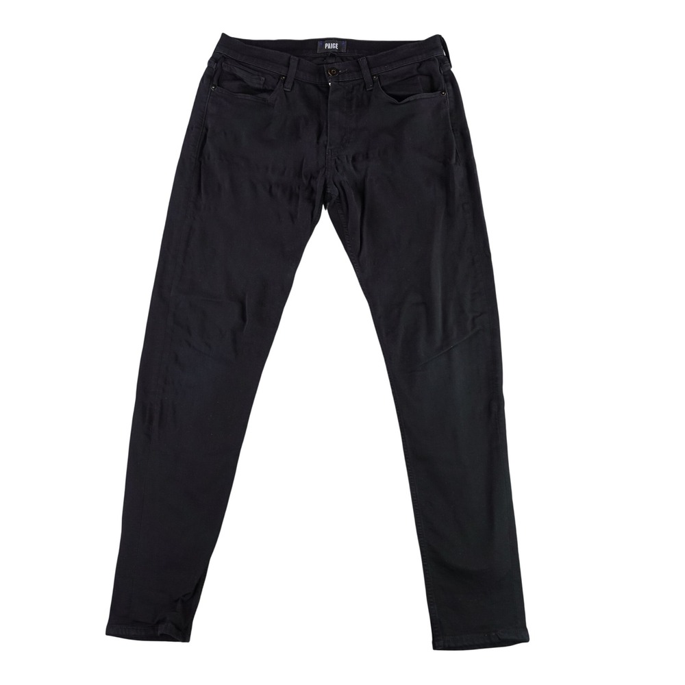 Paige‎ Federal Jeans Mens 31x32 Black Slim Straight Transcend Stretch Denim USA